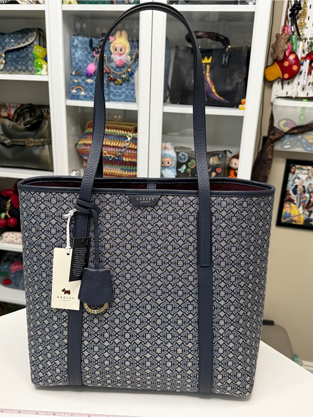 Radley of London Tote NWT Navy Signature Print Tote Bag